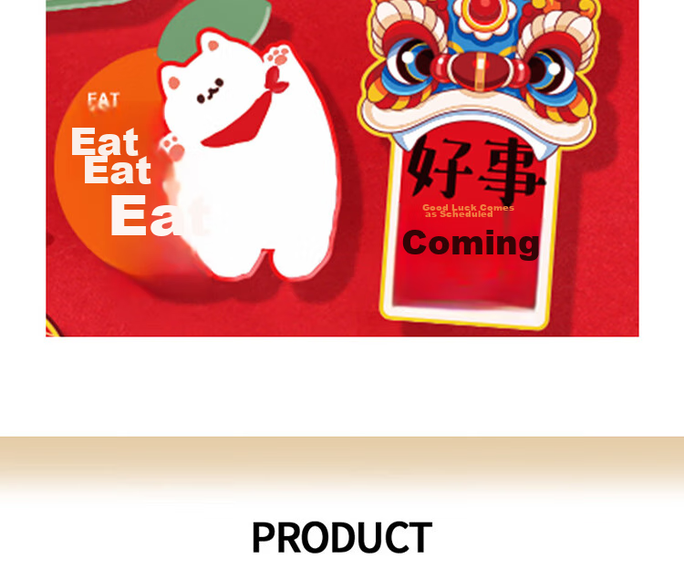 Yijuzhangning Refrigerator Magnets, Instant Riches, 6-Pack Magnetic Horse Year New Style, Gift, Housewarming Decoration for Moving In And Celebrating 6