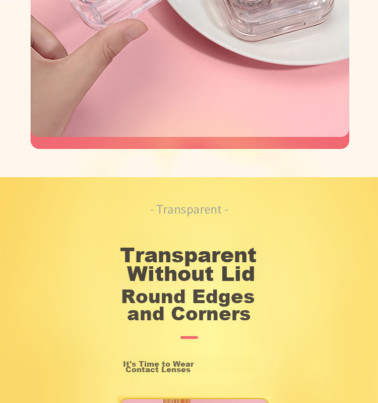 JAJALIN Contact Lens Case, Storage Box, Transparent, No Lid, Portable, Simple Minimalist Style, High-End Feel, for Insertion And Removal of Contact Lenses, Care Case 5