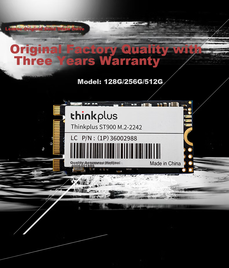 ThinkPlus Lenovo 512GB SSD Solid State Drive, M.2(SATA)2242 Form Factor, ST900 Series, Compatible with Desktop/laptop 1