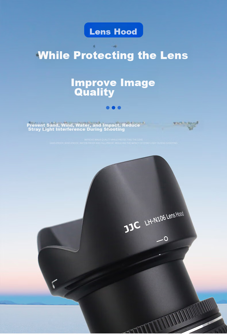 JJC Lens Hood for Nikon AF-P 18-55mm Lens, Compatible with D3400 D3500 D5500 D5600 D7500 DSLR Cameras, Photography Accessory HB-N106 1