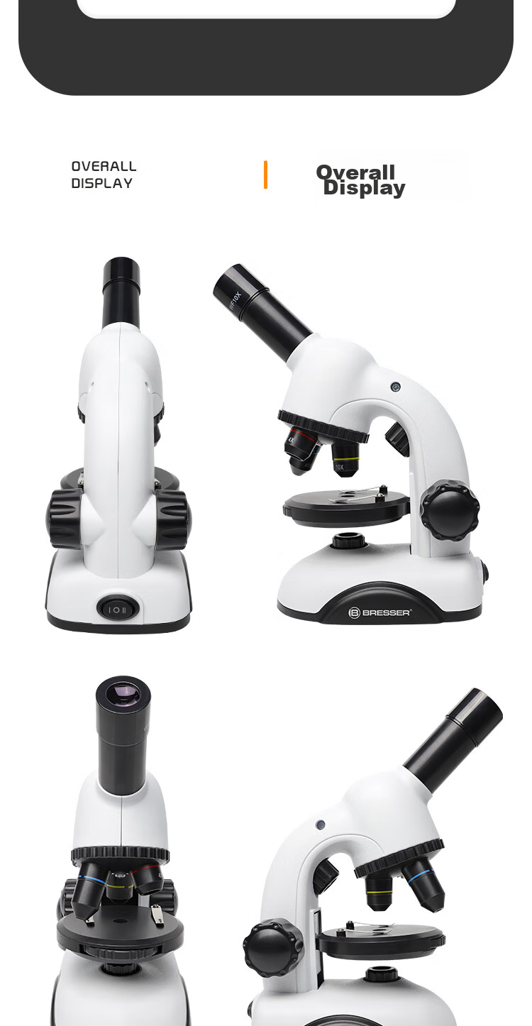 Bresser Microscope for Children, Dual-Use for Biological And Optical Viewing, High Magnification 750x, Scientific Experiment Toy, Children's Day Gift 14