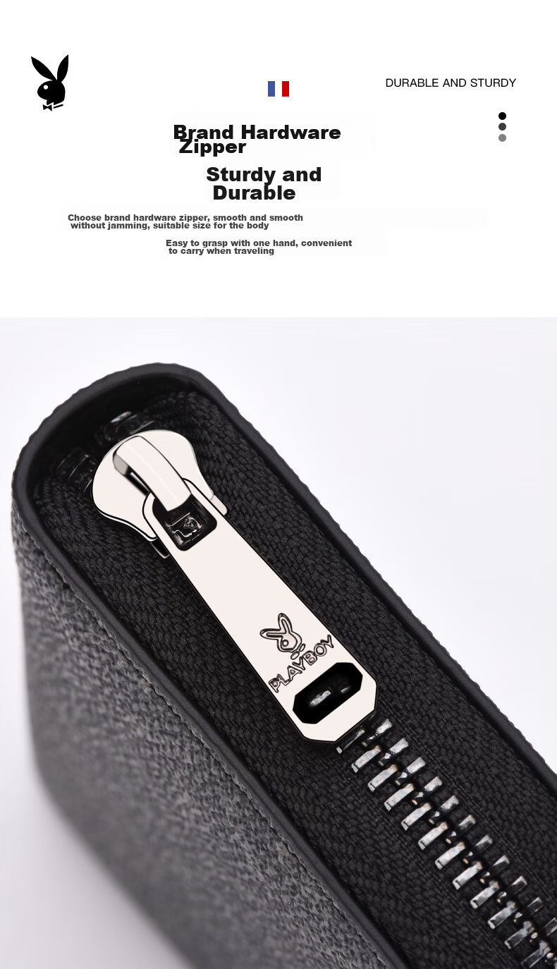 PLAYBOY Men's Multi-Card Holder Wallet, Large Capacity Zipper Card Case for Bank Cards And ID Cards, Gift for Birthday Present 6