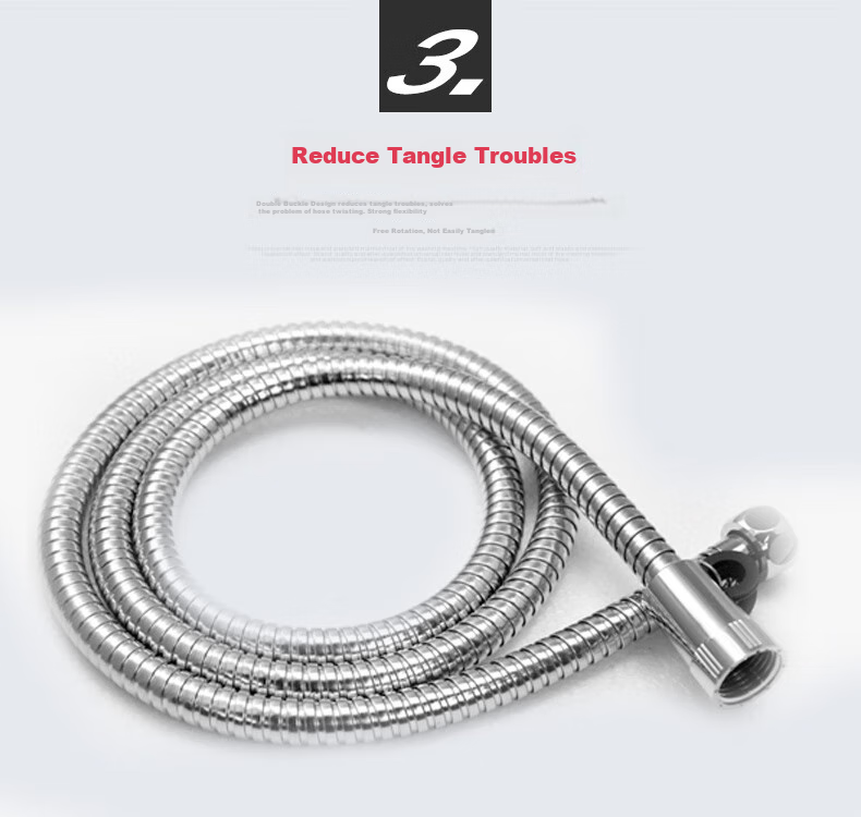 JOMOO Stainless Steel Braided Hose, Shower Hose with Double Clamps, High Temperature Resistant Shower Head Hose, 2 Meters, H2101 11