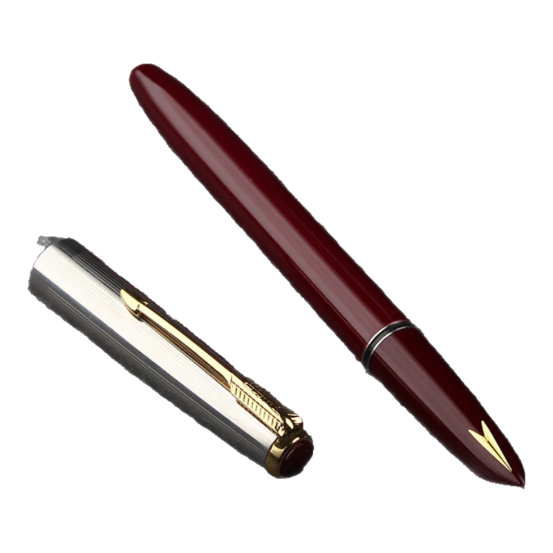 HERO 616S Fountain Pen Metal Barrel Dark Nib Ink Pen Classic Vintage Upgrade Night Red F Dark Nib