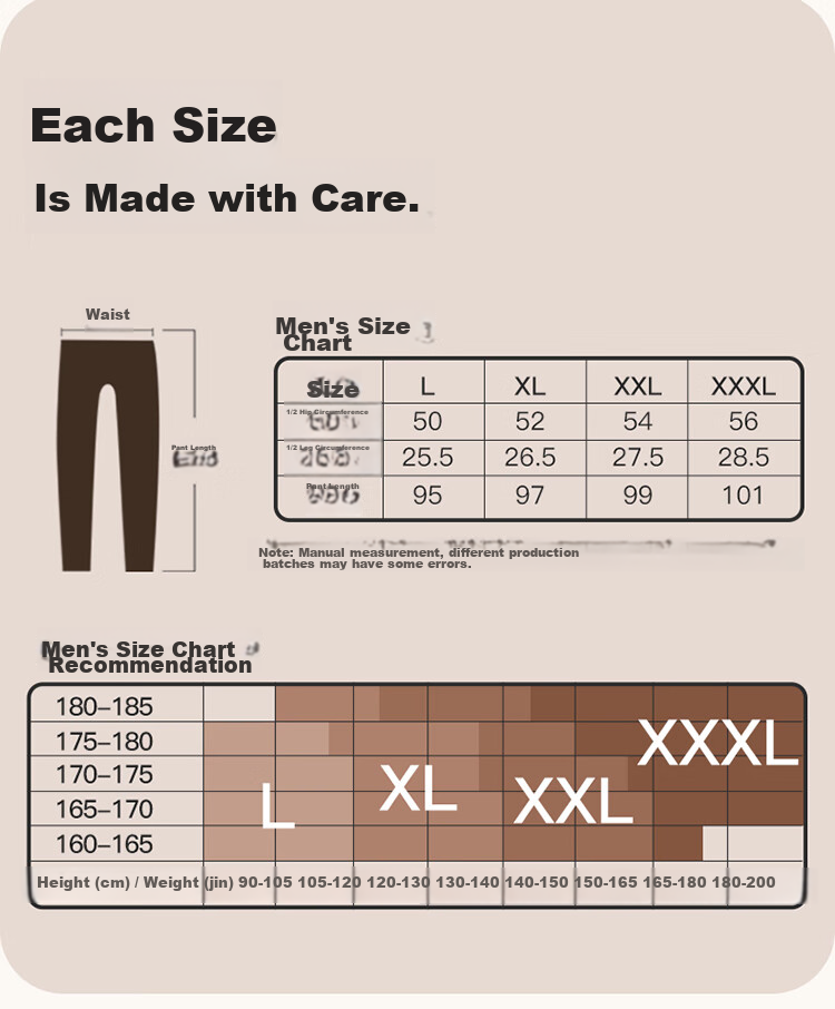 LangSha Thermal Underwear, Warm Fleece-Lined Men's Inner Wear, Tight-Fitting Winter And Autumn Pants, High-Waist Line Pants, Cashmere Base Layer Pants 10