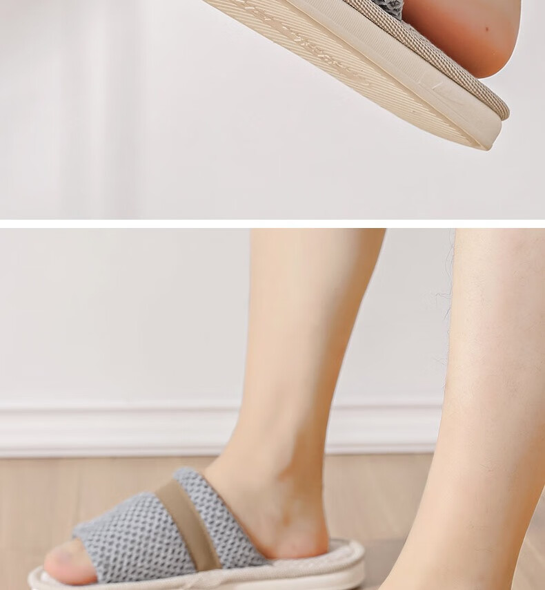 Huili Linen Slippers for Men And Women, Sweat-Absorbing And Breathable Home Shoes, Indoor All-Season Floor Slippers HL0215 Pink Size 40-41 23