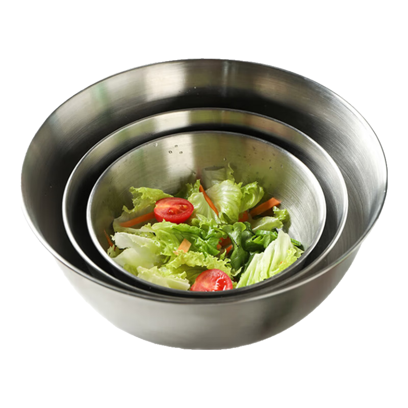 Quanshi 304 Stainless Steel Double-Layer Colander, Vegetable Washing Basin, Rice Strainer, Fruit Drainer Basket