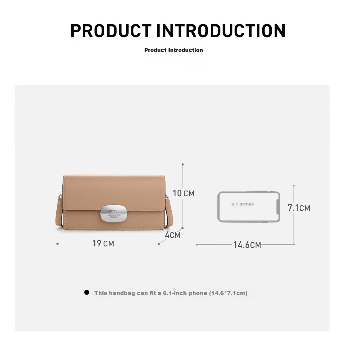 COACH [Brand Direct Supply], Women's ELIZA Small Shoulder Crossbody Envelope Bag, Light Brown CP045, Gift 1