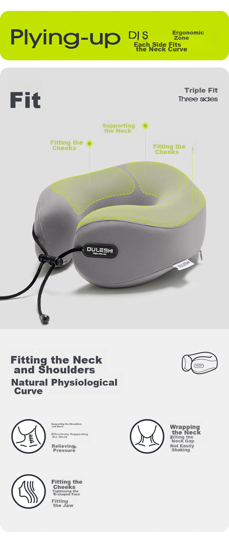 Car Lives U-Shaped Neck Pillow, Portable Travel Pillow, Essential for Airplane, High-Speed Rail, And Business Trips, Neck Support Cushion, Nap Pillow 10