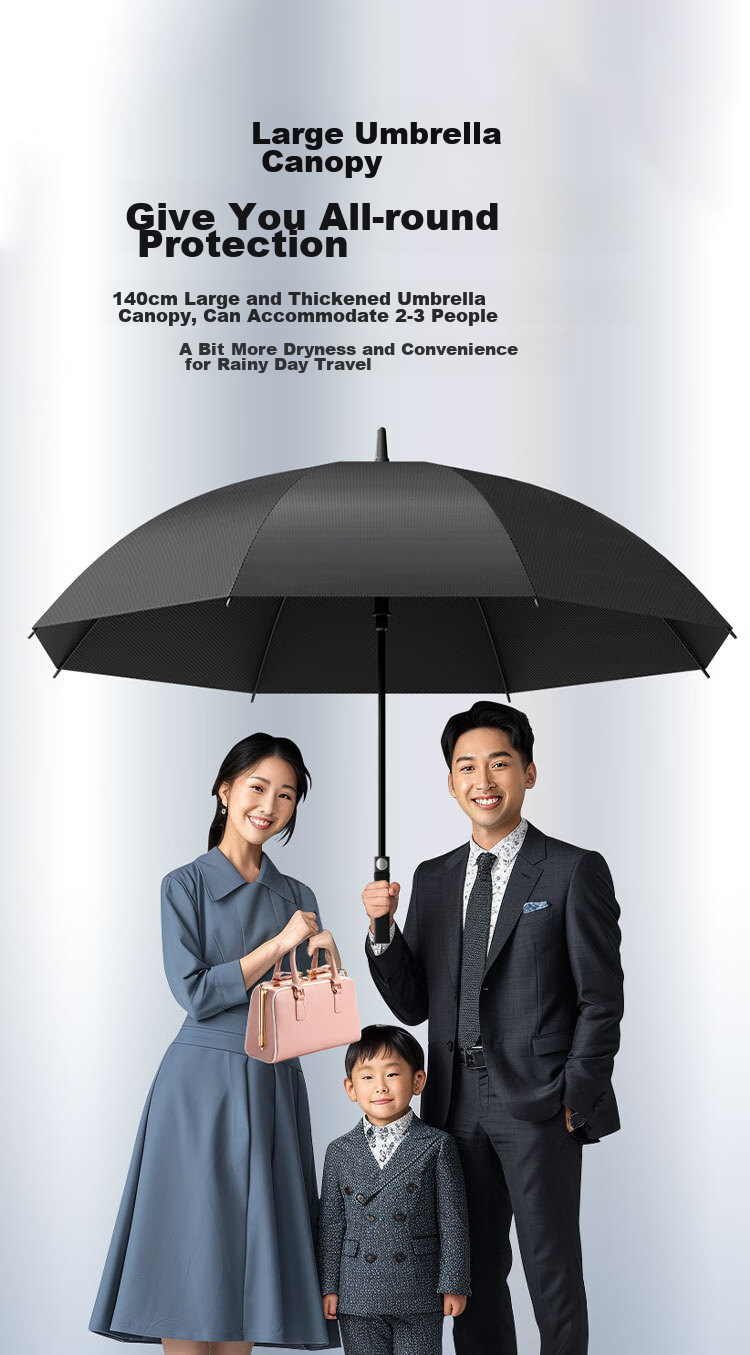Tianwei Umbrella, 16-Rib Long Handle Umbrella, Extra Large Rain Umbrella, Semi-Automatic Portable One-Piece Seamless Reinforced Sun And Rain Dual-Use Umbrella 3