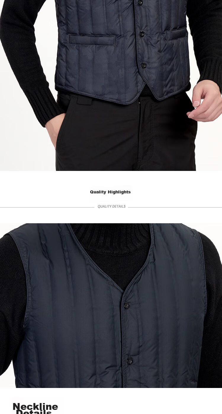 SNOWFLYING Autumn And Winter Men's down Vest, Warm down Waistcoat Jacket, Casual Inner Wear for Middle-Aged And Elderly, down Inner Lining 11