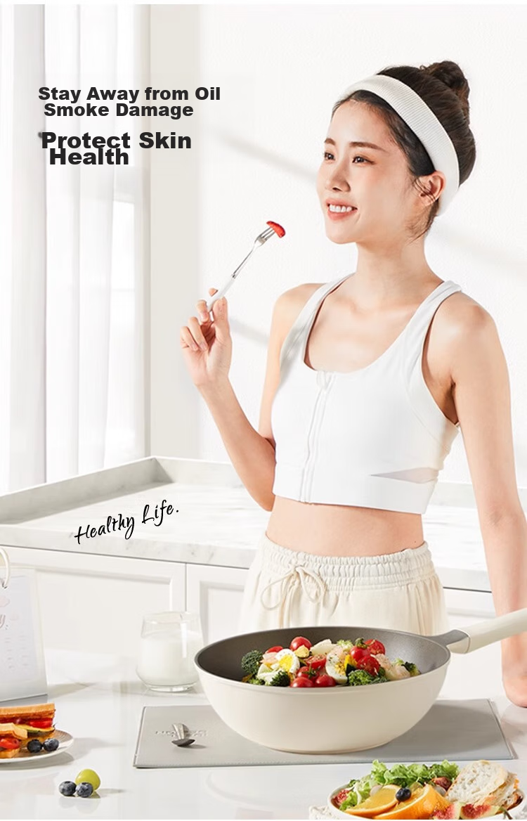 REDCHEF Non-Stick Wok, Titanium Ceramic Cooking Pan for Home Use, Compatible with Induction And Gas Stoves, 28cm 10