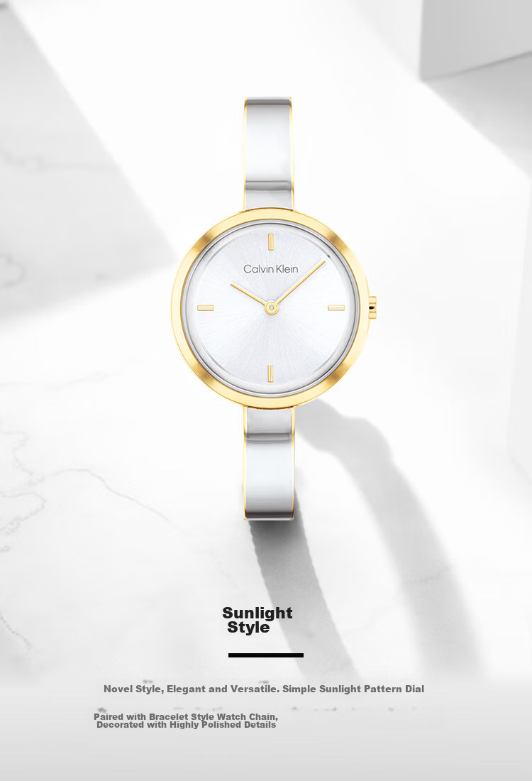Calvin Klein CK Watch, Sunlight Model, Steel Strap Women's Wristwatch, Goddess Day New Year Gift, 25200189 1