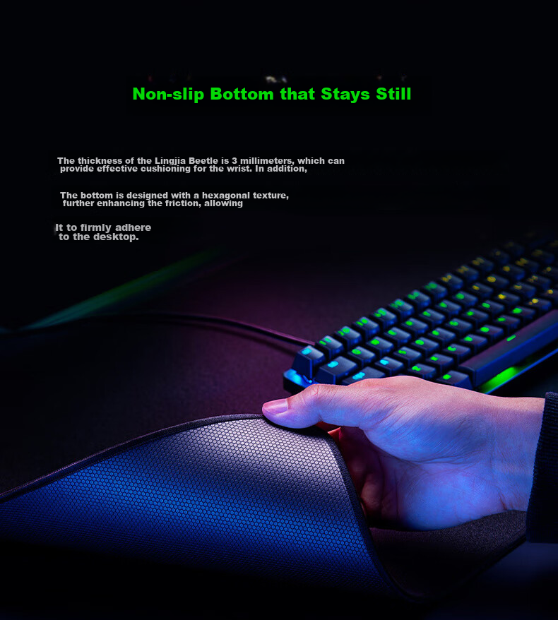 Razer Lingjia Chong Mouse Pad, Gaming Mouse Pad, Gaming Mouse Mat, Black, Non-Slip, Size L 4