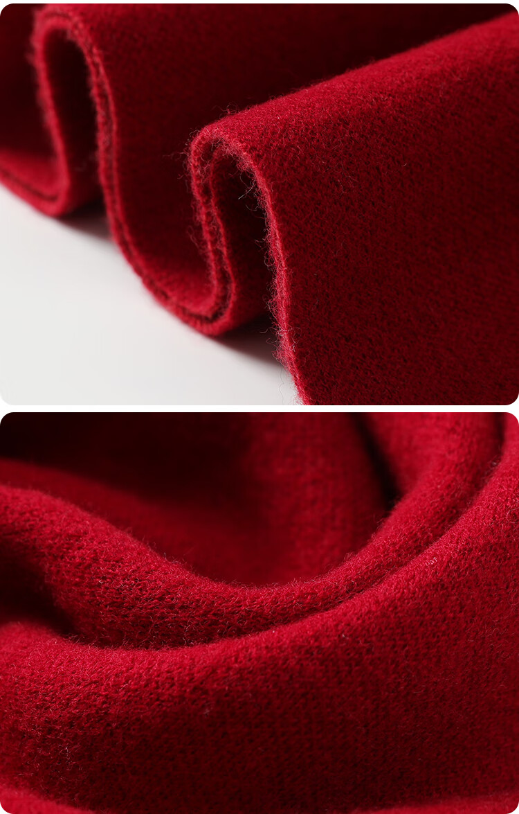 JIUMU Pure Wool Zodiac Year Red Scarf, Unisex Style for Men And Women, Autumn And Winter Warm Neck Warmer, Mid-Autumn Festival Birthday Gift Box Set 18