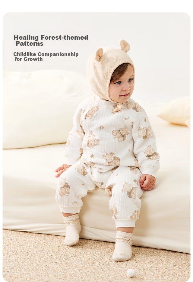 TONGTAI Baby Romper, Autumn And Winter Pure Cotton Warm Infant Clothes, Newborn Onesie Bodysuit Pajamas, Orange, 73cm 6