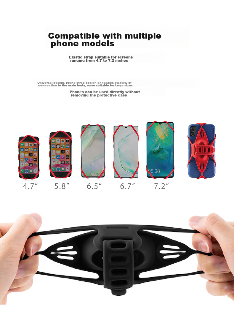 Bone Bicycle Phone Mount, Road Mountain Bike Phone Holder, Cycling Navigation Bracket, Handlebar Stand, Soft Silicone, Stable And Shock-Absorbing 10