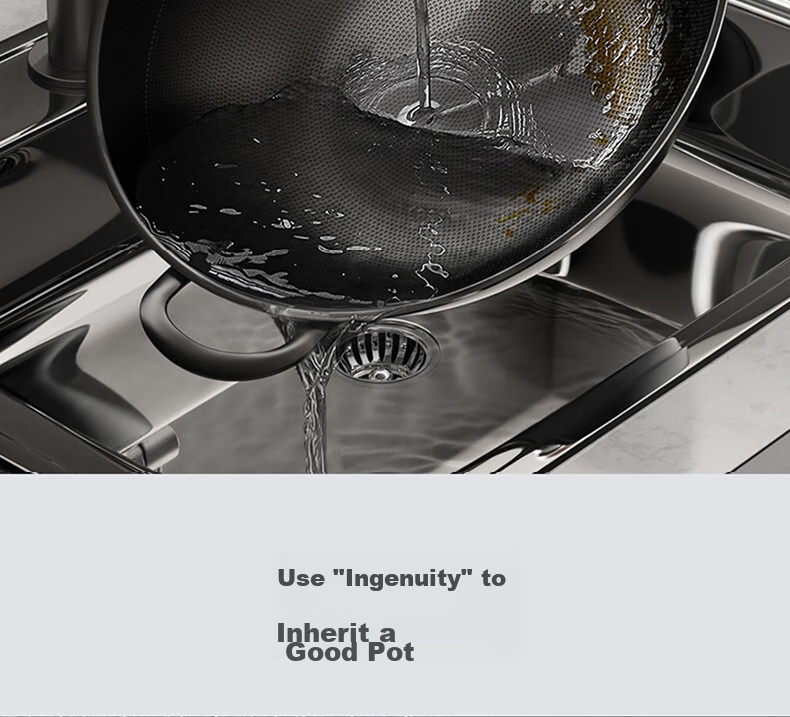 Kobach Wok Iron Pan Non-Stick Frying Pan, Uncoated Bionic Non-Stick Iron Pan, Suitable for Stove, 34cm 24