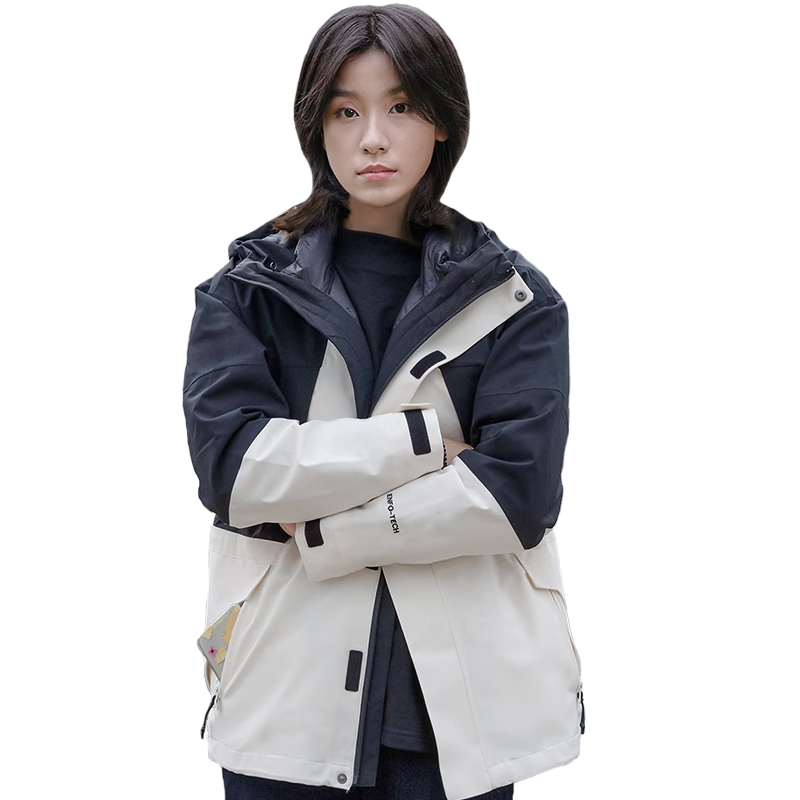 CAMEL (CAMEL) Down Jacket Men and Women Three-in-One Windproof and Warm Fleece Thickened Mountaineering Jacket AA22265453B