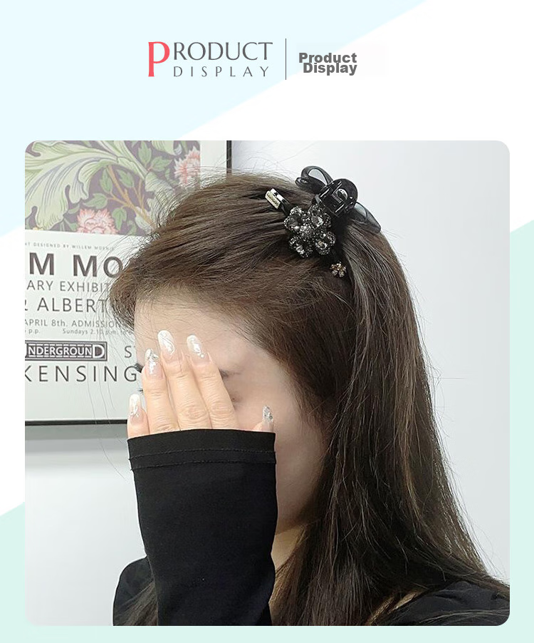 CHIMERA 2-Piece Four-Leaf Clover Hair Claw Clip, High-End Hairpin, Shark Clip for Back of Head, Hair Accessory, Birthday Gift for Wome 4
