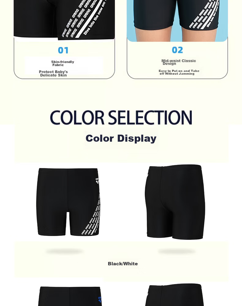 Arena Children's Swim Trunks, Boys' Youth Boxer Shorts, Hot Spring Professional Training Comfortable High-Elasticity Quick-Dry Chlorine-Resistant Swimming Trunks 9