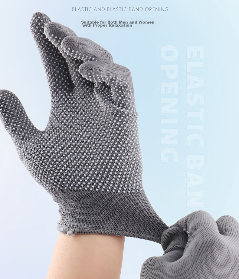 Geermu Dotted Work Gloves, 12 Pairs/pack, PVC Dotted Non-Slip, Breathable Thin Driving Gloves, GM618 9