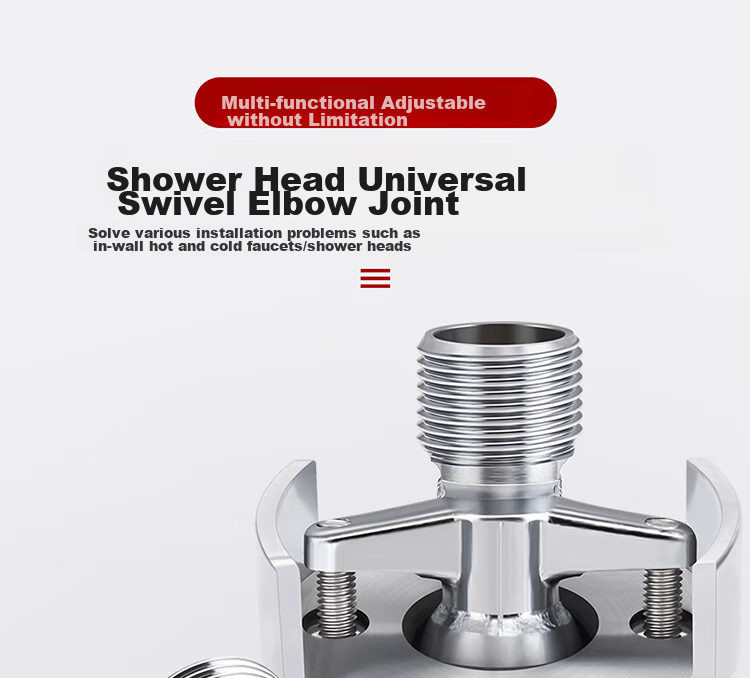 Larsd Shower Head Universal Elbow Full Copper Connector Mixing Valve Reducer Eccentric Angle Adjustable Coupling, 1 Piece Set T51 1