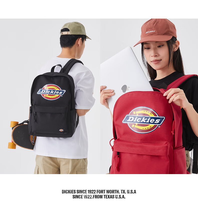 Dickies Women's Backpack Large Capacity School Bag for High School Students Multi-Compartment Casual Travel Laptop Bag 17