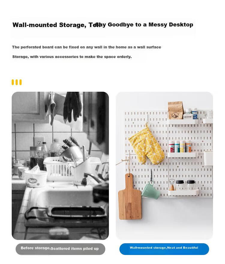 Banzheni Water Heater Cover, Gas Pipe Concealer, No Drilling Required, Pegboard Kitchen Storage Rack, White, Customizable 11
