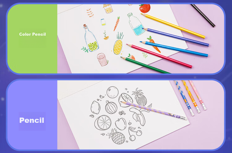COMIX Mini World Thickened Picture Book, Children's Drawing Book, Large Size for Kindergarten And Elementary School Students, Hand-Drawn Doodle Book, A4/30 Pages/6 Books Set, MWCH0201 6
