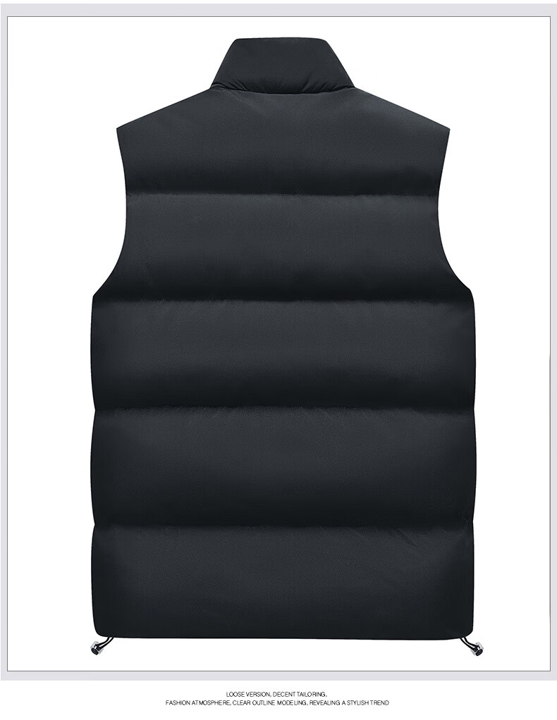 NASA MARVEL Cotton Vest Autumn Winter Men's Sleeveless Stand Collar Reversible Warm Couple Jacket Black 4XL 9