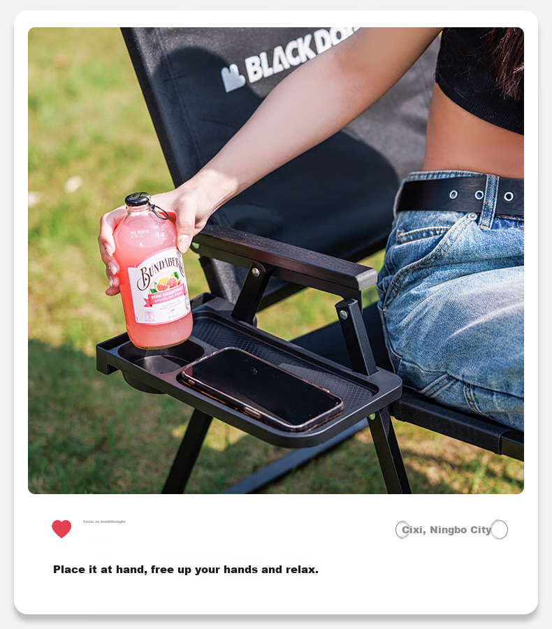 Black Dog Outdoor Camping Folding Chair, Sketching Chair with Backrest, Camping Fishing Stool, Kmit Chair 12