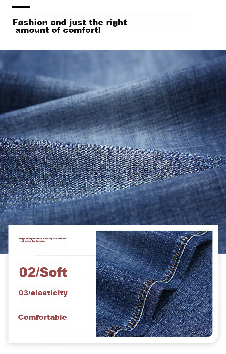 JEEP SPIRIT Men's Loose Straight-Leg Jeans, Slightly Stretchy Casual Pants for Spring And Summer, Faded Blue, Size 28 3