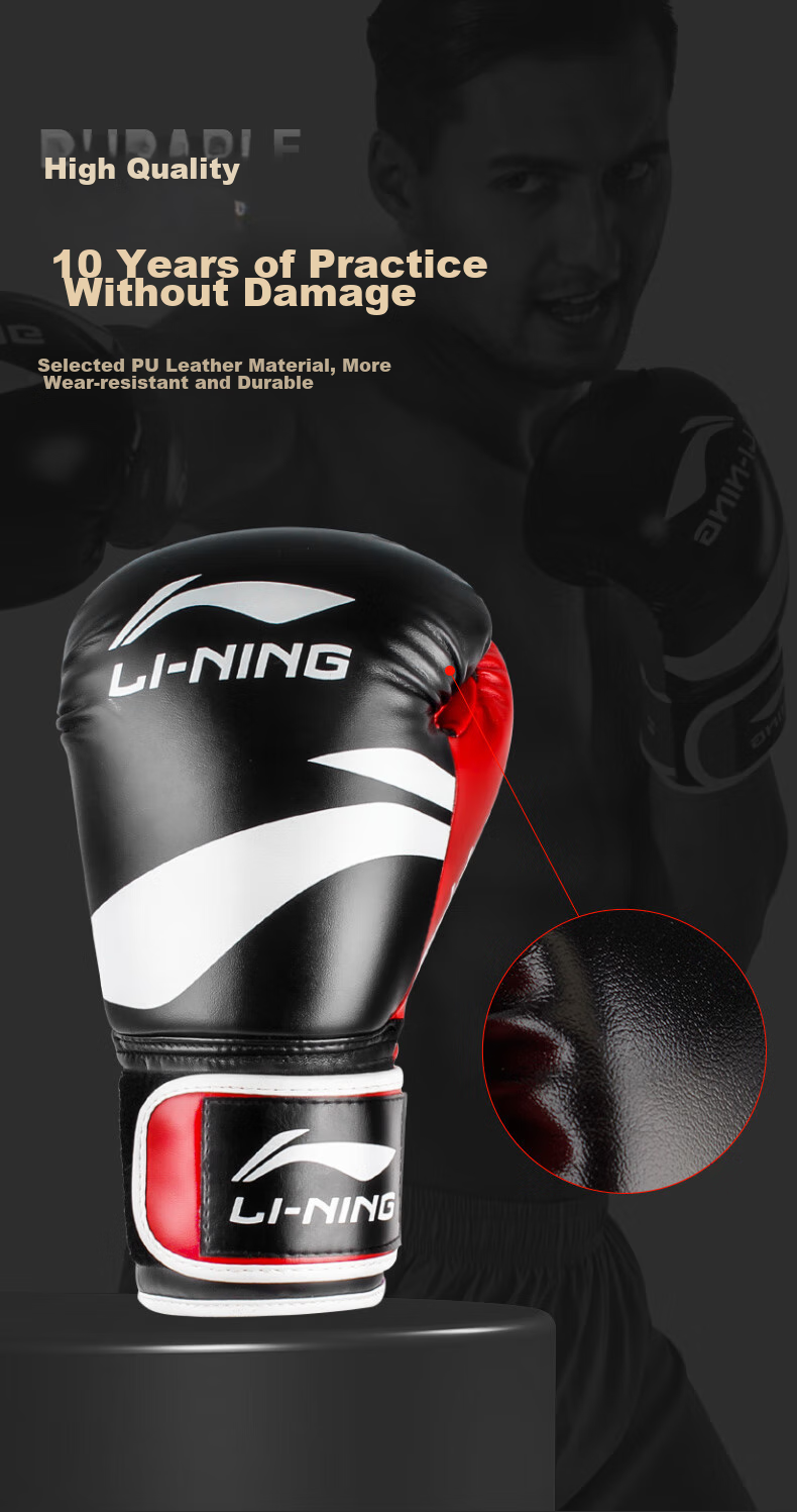 Li-Ning Boxing Gloves, Adult Sanda And Free Fighting Gloves, Punching Bag Gloves for Men And Women, Combat Competition Training Gloves 6