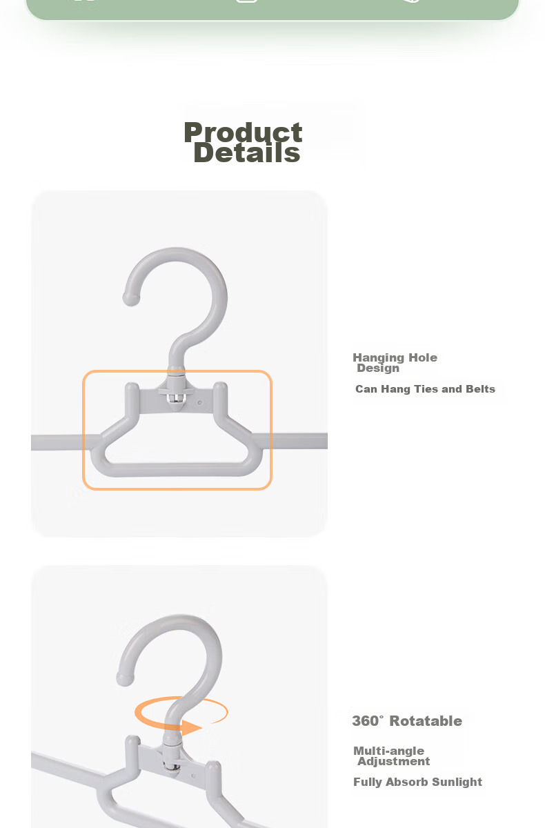 CHAHUA Pants Hanger with Clips, Stackable, Holds 10 Pieces, Specialized for Hanging And Storing Pants 5