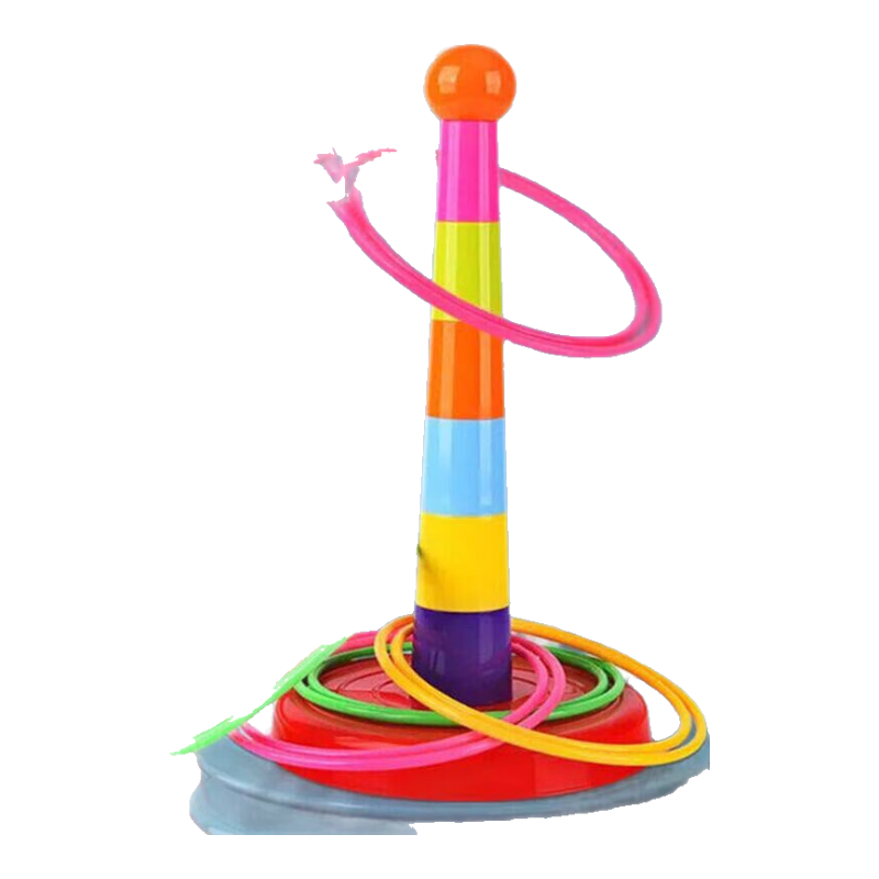 COODORA Ring Toss Toy for Children, Outdoor Educational Interactive Tower Building Toy for Ages 3-6, Personalized Interactive Gift