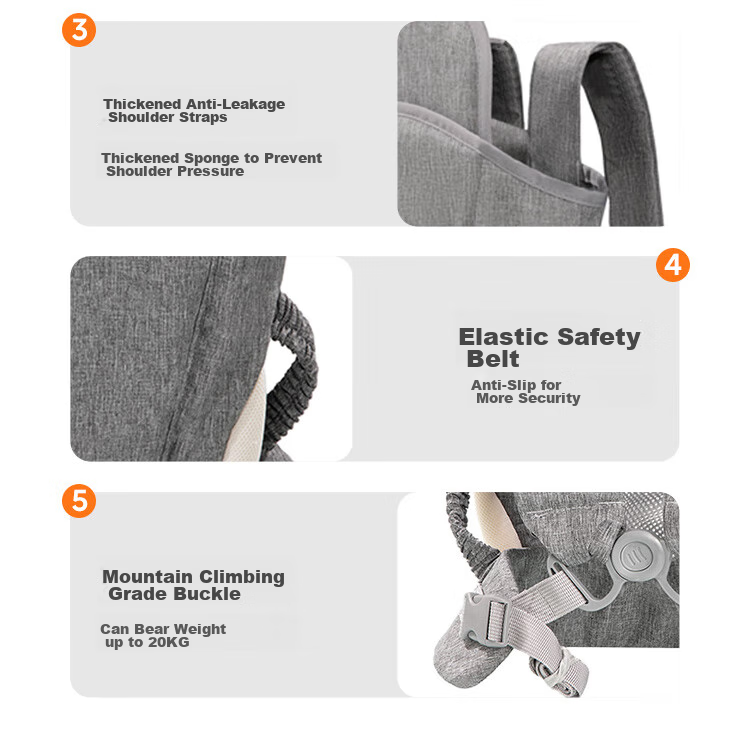 COOKSS Baby Carrier, Front-Facing Shoulder Strap Design for Ages 0-3, Sun Protection, Breathable, Hands-Free, Easy to Carry Child 20