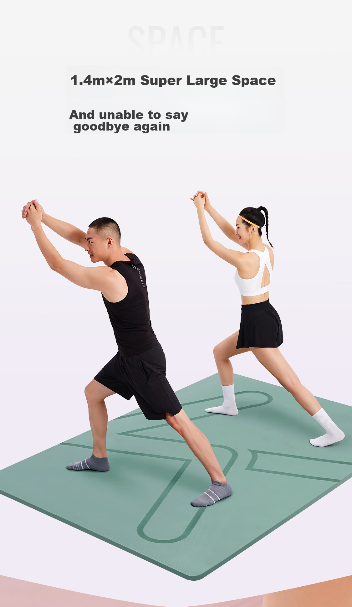 Keep Extra Large TPE Yoga Mat, Thickened, Widened And Lengthened, 200*140cm, Non-Slip, Shock-Absorbing, Pilates, Home Use, Dance Mat 2