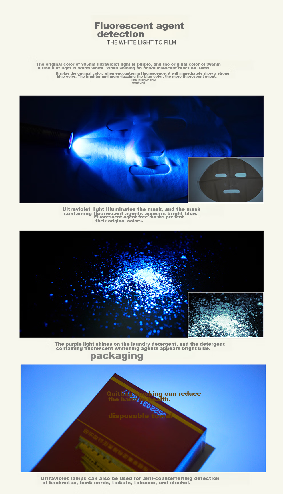 MOTIE Jade Flashlight with 365nm UV Light, High Brightness for Viewing Antiques And Jade, Professional Jewelry Appraisal Tool, Four-Light Source Lamp S62 21