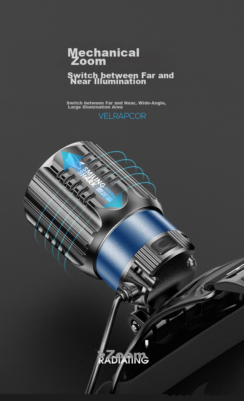 Weixiaosha 6021 Headlight High Brightness Long Range Rechargeable Head-mounted Ultra-bright Night Fishing Dedicated Fishing Light Long Battery Life LED 7