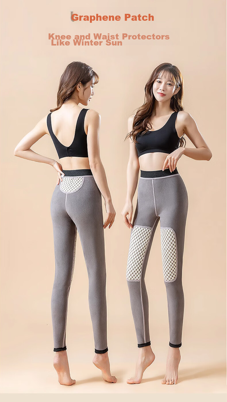 XUEXIMAN Graphene Women's Pants, Autumn And Winter Thermal Leggings, Large Size High-Waist Knee Protection Base Layer Pants 12