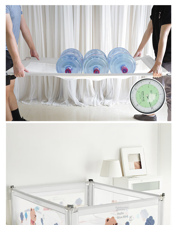 Bangbangzhu Bed Guard Rail, Baby Crib Safety Barrier, Anti-Fall Protection, 2 Meters, Galaxy Gray, Single-Sided Installatio 8