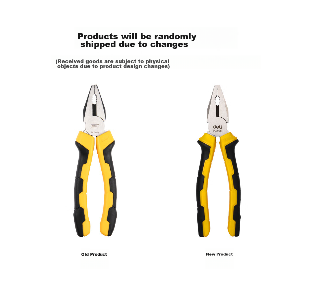 Deli Dual-Color Rubber Handle Pliers, Tiger Pliers, Multi-Functional Wire Cutters, Line Cutter, Electrician's Gripping Pliers, 8 Inches 1