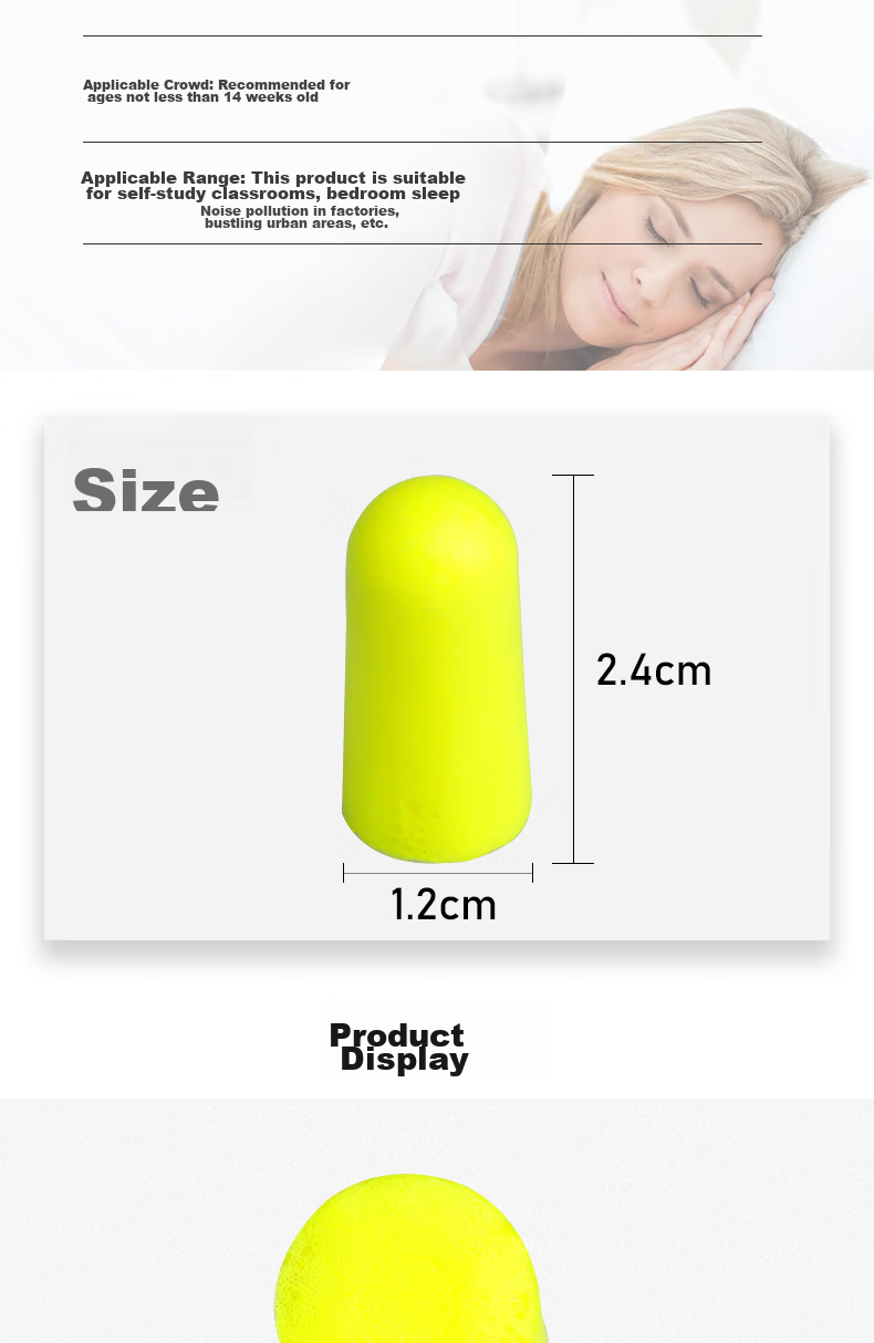 3M 312-1250 Soundproof Earplugs, Bullet-Shaped Foam, Comfortable for Work, Study, Dormitory, Anti-Snoring, 200 Pairs 8
