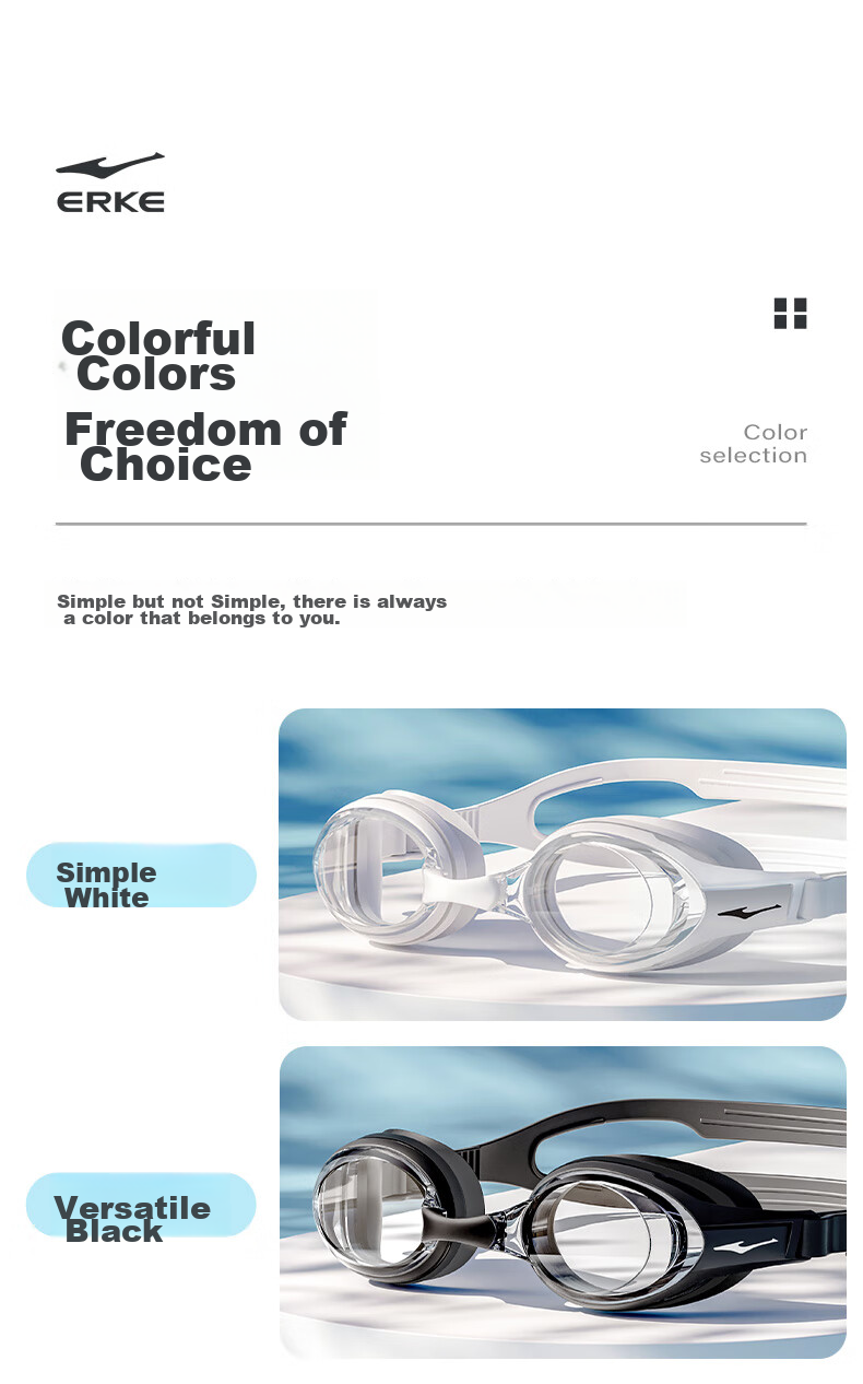 ERKE Swimming Goggles, Waterproof And Anti-Fog, for Men And Women, High-Definition Myopia Swimming Goggles, Professional Sports White for Swimming And Diving, -6.00 Diopters 11