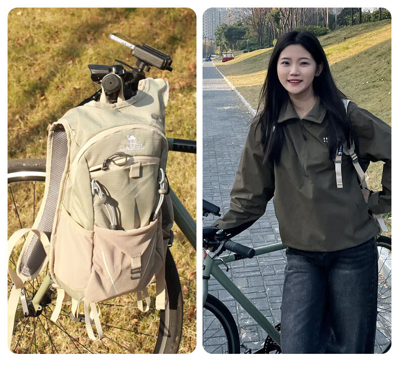 CAMEL Lightweight Outdoor Hiking Backpack Unisex Cycling Travel Mountaineering Bag Light Mist Green 17