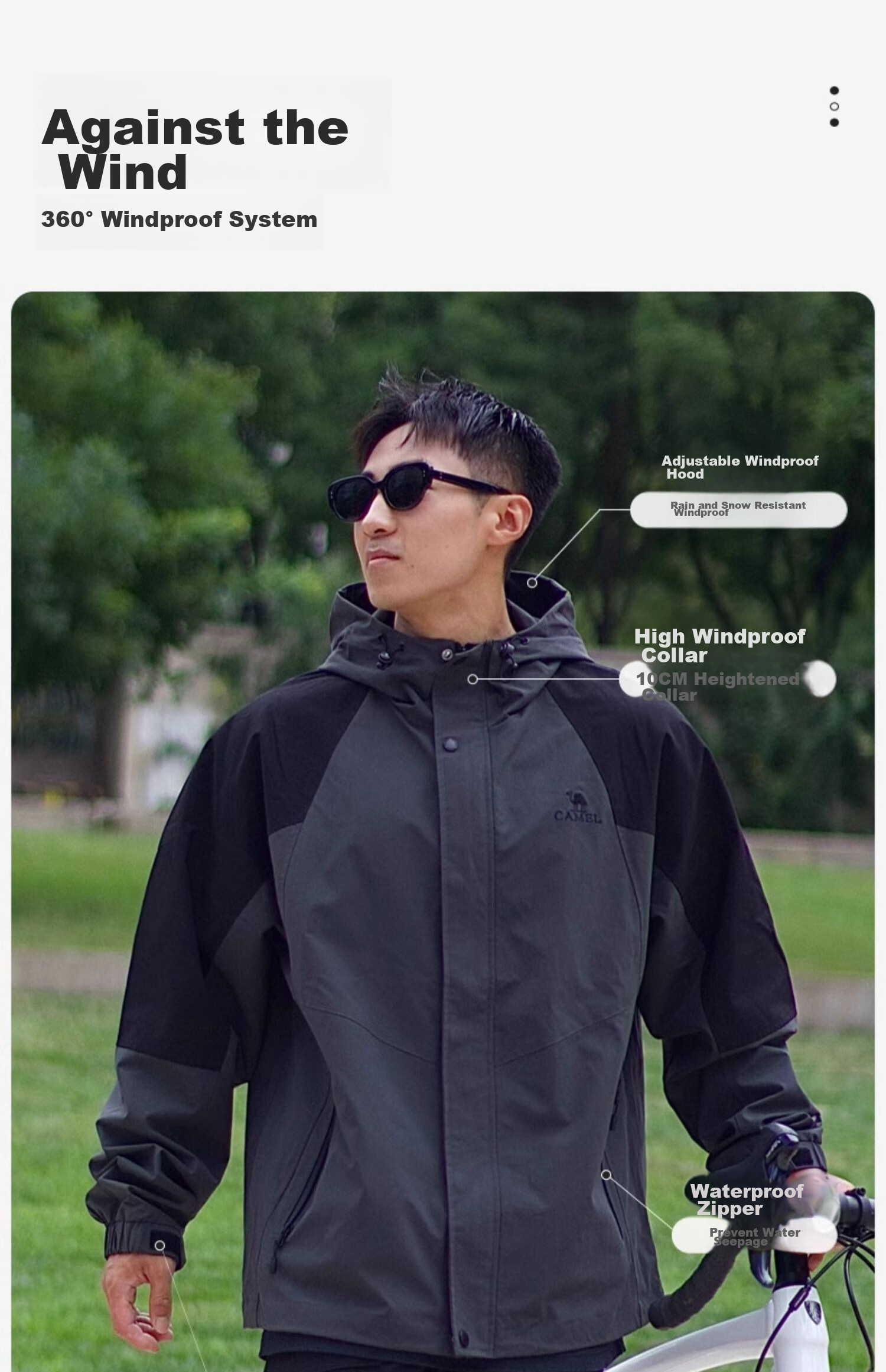 CAMEL Mountain And Sea Jacket for Men And Women, Trendy Windproof Casual Sports Outdoor Hiking Coat for Spring And Autumn M13CA6V040 14
