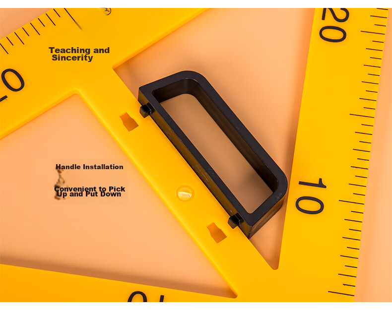 [Lowest Price Online] BOJIAO Magnetic Large Triangle Ruler Set, Teacher's Teaching Tool, Plastic Large Triangle Ruler Protractor Compass Math Teaching Aid, Magnetic 60-Degree Triangle Ruler (Yellow) 4