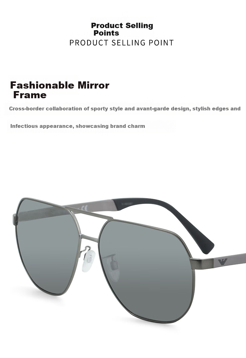EMPORIO ARMANI Celebrity-Style Armani ARMANI Sunglasses, Aviator Frame, Su 2