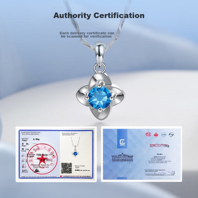 MANHE S999 Sterling Silver Four-Leaf Clover Necklace for Women, 2026 New Light Luxury High-End Birthday Gift for Girlfriend 14